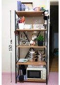 Resim Oven Metal Mutfak Rafı Malzeme Dolabı 5 Raflı Mikrodalga Fırın Ra 