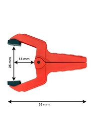 Resim Badem10 Yaylı Kıskaç Mandal El Tip İşkence Kırmızı Klips Hobi 25 mm 1 inç 4 ADET 