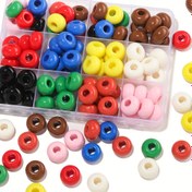 Resim 2D Düz - 10 adet Renkli Akrilik Büyük Delik Boncuk - Düz Boşluk Gevşek Boncuklar DIY Takı Yapımı için İdeal, Kolyeler, Bilezikler ve Küpeler için, Takı Yapımı Malzemeleri | Canlı Boncuk Assortisi | Dayanıklı Boncuklar, Boncuk Aksesuarları 