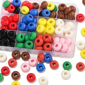 Resim 2D Düz - 10 adet Renkli Akrilik Büyük Delik Boncuk - Düz Boşluk Gevşek Boncuklar DIY Takı Yapımı için İdeal, Kolyeler, Bilezikler ve Küpeler için, Takı Yapımı Malzemeleri | Canlı Boncuk Assortisi | Dayanıklı Boncuklar, Boncuk Aksesuarları 