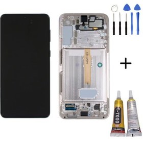 Resim Te Samsung Uyumlu S22 Plus S906 Uyumlu Çıtalı Lcd Ekran Servis Pembe Fullset 