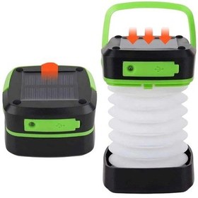 Resim Ucuztekno Katlanabilir Kamp Lambası Akordiyon Lamba Şarjlı 3 Kademeli Solar Renkli 