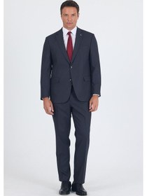 Resim İmza Koyu Antrasit Mono Yaka Bez Ayağı Tam Astar Pamuklu 4 Drop Comfort Fit Classic Takım Elbise 1001250178 Koyu Antrasit 