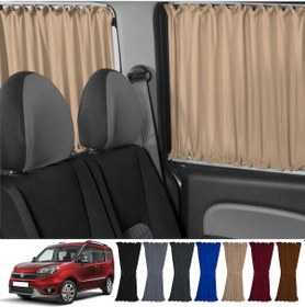 Resim Pandami Fiat Doblo Iı Kısa Şase 2010-2023 Uyumlu Krem Raylı Oto Perde Takımı 