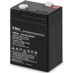 Resim Ttec 6 Volt 4 Amper Bakımsız Kuru Akü - 6V 4 Ah 2022 Üretim 