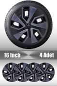 Resim FRWY Renault Clio 4 Megane 4 Uyumlu 16'' İnç Siyah Füme Esnek Kırılmaz Jant Kapağı 