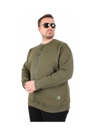 Resim Moc Grande Mocgrande Büyük Beden Bisiklet Yaka 3ip Sweat Possible 25719 Hakı Haki 