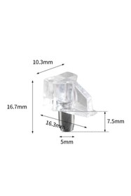 Resim Badem10 Raf Pimi Şeffaf Cam Ahşap Metal Raf Tutucu Çivisi Mobilya Dolap Pimi (50 Adet) 
