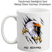 Resim Esra Hediyelik Kartal Desenli Kişiye Özel İsimli Bardak Kupa 