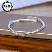 Resim 925 Ayar Gümüş Yılan Kemik Bileklik, Eşsiz ve Zarif Çiftler İçin Erkek/Kız Arkadaşa Uygun, DLY Boncuklarla Takılabilir, Kadınlar İçin Uygun 