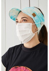 Resim Yetişkin Genç Maske Takılabilir Tenis Yazlık Vizör Spor Şapka Yumuşak Pamuklu Penye - Tek Ebat / Batik Batik 