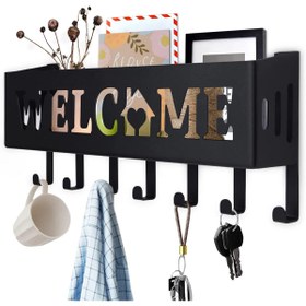 Resim decorelax Welcome Temalı Siyah Raflı Anahtarlık 