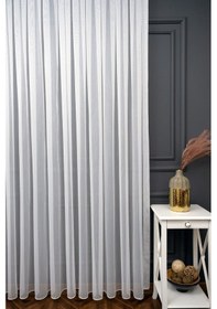 Resim Taç Bambu Tül Perde - Ekru 