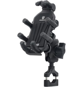 Resim Honmex Motosiklet Telefon Tutucu, Çubuk Montajlı, Ayarabilir, Sarsıntı Dirençli, Nilon Ve Aluminyum Alaşımlı, Siyah 