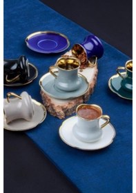 Resim Acar 11231 Apollon Porselen Kahve Fincan Takımı Gri 6'lı 