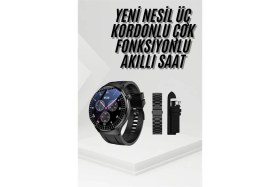 Resim HERŞEYBURDAMODA Amoled Ekran Metal Deri Silikon Kordonlu Uyku ve Sağlık Takibi 