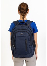 Resim Case Club Lacivert Erkek Sırt Çantası Yandan Cepli Su Geçirmez Kumaş Laptop Bölmeli Lacivert 