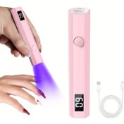 Resim Mini El Tipi UV Tırnak Lambası, LED Ekranlı Jel Tırnak UV Lambası Küçük Taşınabilir Işık Rahatlatıcı Lamba Tırnak Pişirme Lambası Tırnak El Tipi Işık Rahatlatıcı Lamba 