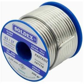 Resim Soldex Sn63 Pb37 Vitray Lehim Teli (Pastasız) - 3mm 500gr 