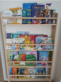 Resim Mrtahsap Mrtahşap-Geniş Model-Montessori Kitaplık-Yuvarlak Çıtalı-Eğitici 