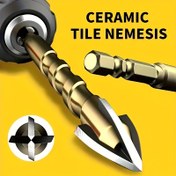 Resim 7 adet/takım Cam Beton Seramik Fayans Delik Açıcı için 3-12mm Çapraz Altıgen Uçlu Karbür Alaşımlı Uçlar Seti Araçları 3 4 5 6 8 10 12mm 