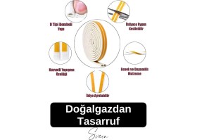 Resim Svein Premium Kapı Pencere Soğuk Toz Geçirmez İzolasyon Fitili Kendinden Yapışkanlı Isı Yalıtım 2x5=10 mt 