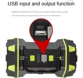 Resim F-262 Yeni Güçlü Çift Taraflı Taşınabilir Spot ve Işıldak USB Powerbank Şarjlı Fener 