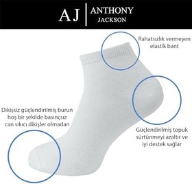 Resim Anthony Jackson 10 Çift Kutulu BAMBU Premium Bay-Bayan Patik Çorap - Bilek Boy Kısa Spor Koşu ve Yürüyüş Çorabı JESUS 