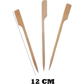 Resim Özel Ahşap Yassı Saplı Çöp Şiş Çubuğu 12 cm (100 Adet) 