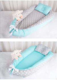 Resim Yatak Ve Ortopedik Yastik Mint Ve Gri Yildiz 