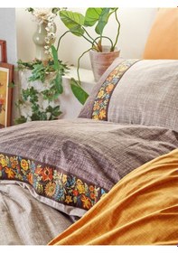 Resim Cotton Box Folk Art Çift Kişilik Nevresim Takımı Vizon 