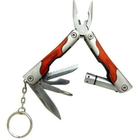 Resim Fixport P 1172 Ahşap Mini Çok Amaçlı Pense / Çakı 7cm - Ahşap Metal Sap (Multitool) 