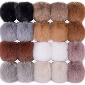 Resim 20'li Paket Polyester Kabarık Ponponlar, 8cm Yapay Tavşan Kürk Topları - Şapkalar, Ayakkabılar, Eşarplar ve Çanta Aksesuarları için Elastik Halkalı - Her Renkten 2 Adet (10 Renk) 
