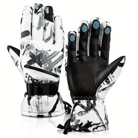 Resim Kışlık Kayak Eldiveni - 5 Parmaklı Kış Eldiveni, Snowboard Eldiveni, Dokunmatik Ekran Kayak Eldiveni Erkek, Outdoor Günlük Eldiven 