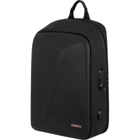 Resim Eva Sert Kabuk Motosiklet Sırt Çantası, Siyah, USB Girişli, Şifreli Kilitli, Notebook ve Tablet Bölmeli, Gizli Arka Cepli, Çok Fonksiyonlu 