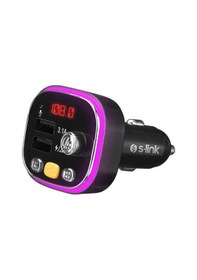 Resim S-link Sl-bt306 Çift Usb 5v 3.1a Rainbow Işıklı Led Ekran Tf Kartlı V5.0 Bluetooth Fm Transmitter 