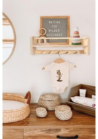 Resim Montessori Çocuk Bebek Odası Kitaplık Askılık Çok Amaçlı Duvar Rafı 