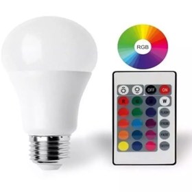 Resim pazarella 9W E27 RGB ve Beyaz Işık Kumandalı Ampul 