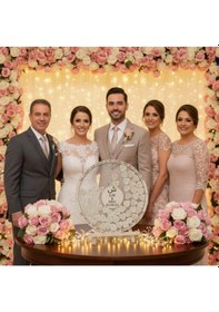 Resim Evlilik Sepetim Düğün-nişan Şeffah Pleksi Nazar Duası İşlemeli 50 Cm Yuvarlak Misafir-hatıra Anı Defteri-kutusu + Şövale Ve Kalem Hediyeli 