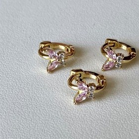 Resim Ceren Pembe Kelebek 4 Mm Tragus Halka Piercing | Cerrahi Çelik 