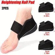 Resim 2 adet Ayarlanabilir Yükseklik Artırıcı Topuk Kaldırma Pedleri - Güvenli Kayışlı Silikon Yarım Tabanlık Yastıkları, Polyester, Elde Yıkanabilir, Artırılmış Kemer Desteği için Yükseklik Artırıcılar 