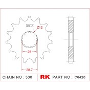 Resim RK Kawasaki ZZR 1100 RK Çelik Ön Dişli C6420-17 (1998-2001) 