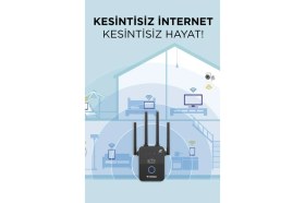 Resim Torima Wifi Router Çift Bant 1600Mbps 4 Anten Yüksek Hızlı AC35Q Siyah 