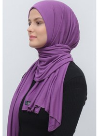 Resim Altobeh Tesettür Kadın Düz Renk Penye Şal Hijab - Mor 