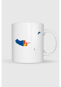 Resim Madeira Adası Madeira Bayrağı Portekiz Baskılı Kupa Bardak Beyaz 