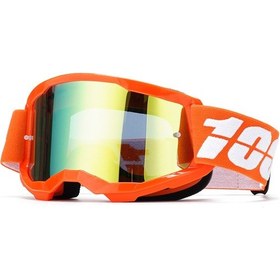 Resim Tangshopping Motosiklet Arazi Kum Önleyici Kask Gözlüğü Turuncu Çerçeve-altın Parça 