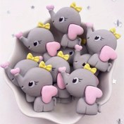 Resim 6 adet Reçine Karikatür Sevimli Fil Flatback Hayvan Kabartma Figürleri, Ev Dekorasyonu DIY Yay Scrapbook Anahtarlık Aksesuarları El Sanatları, Ev Dekorasyonu, Oda Dekoru 