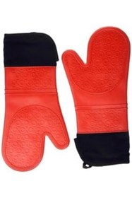 Resim Yıldızan Kırmızı Silikon Yanmaz Yapışmaz Isı Yalıtımlı Mutfak Fırın Eldiveni Tencere Sahan Tutacak 35 Cm 119 