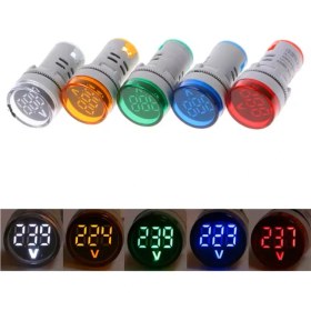 Resim Xkoren 22 mm 24-550V Led'li Sarı Voltmetre (10 Adet) 