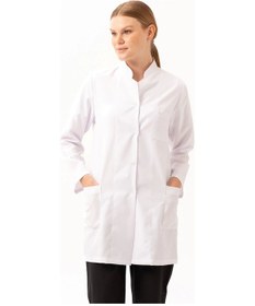 Resim Adiantum Kadın Doktor Öğretmen Laboratuvar Önlüğü Beyaz 